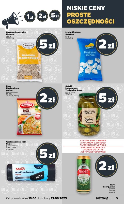 Netto - gazetka promocyjna Gazetka Spożywcza od poniedziałku 16.06 do soboty 21.06 - strona 5