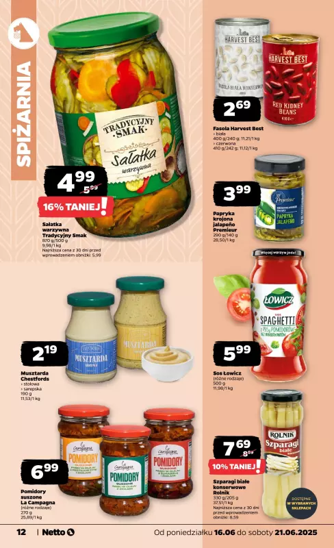 Netto - gazetka promocyjna Gazetka Spożywcza od poniedziałku 16.06 do soboty 21.06 - strona 12