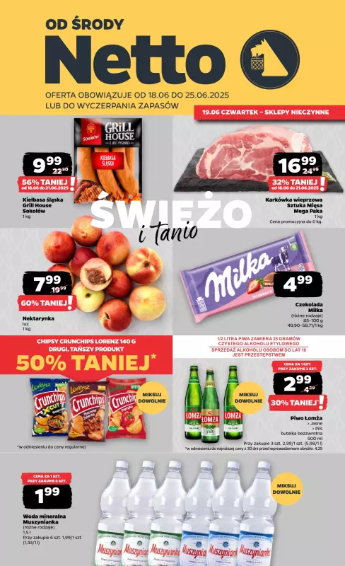 Netto - gazetka promocyjna Gazetka Spożywcza od środy 18.06 do środy 25.06