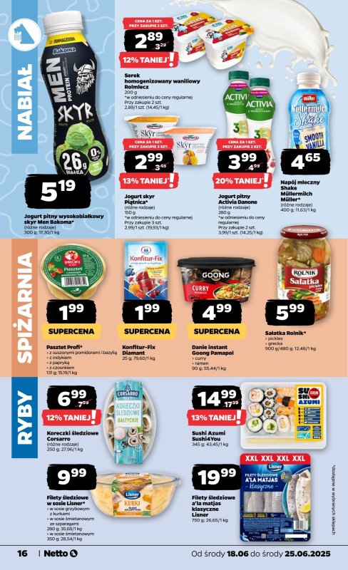 Netto - gazetka promocyjna Gazetka Spożywcza od środy 18.06 do środy 25.06 - strona 16