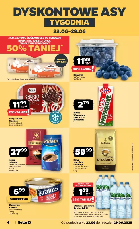 Netto - gazetka promocyjna Gazetka Spożywcza od poniedziałku 23.06 do niedzieli 29.06 - strona 4