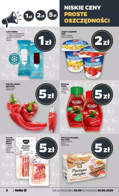 Netto - gazetka promocyjna Gazetka Spożywcza od poniedziałku 23.06 do niedzieli 29.06 - strona 2