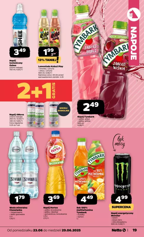 Netto - gazetka promocyjna Gazetka Spożywcza od poniedziałku 23.06 do niedzieli 29.06 - strona 19