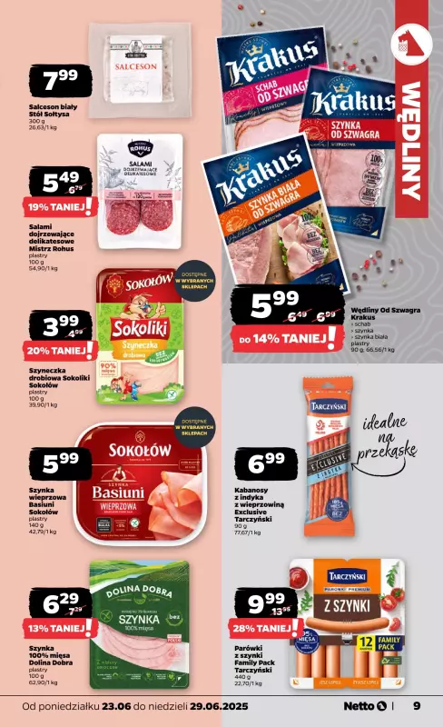 Netto - gazetka promocyjna Gazetka Spożywcza od poniedziałku 23.06 do niedzieli 29.06 - strona 9