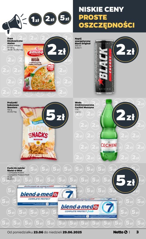 Netto - gazetka promocyjna Gazetka Spożywcza od poniedziałku 23.06 do niedzieli 29.06 - strona 3