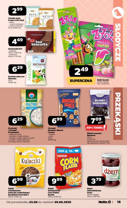 Netto - gazetka promocyjna Gazetka Spożywcza od poniedziałku 23.06 do niedzieli 29.06 - strona 15