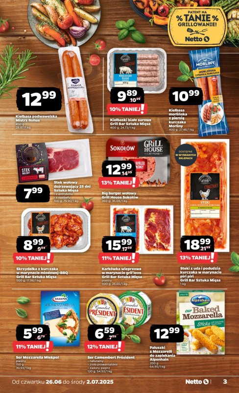 Netto - gazetka promocyjna Gazetka Spożywcza od czwartku 26.06 do środy 02.07 - strona 3