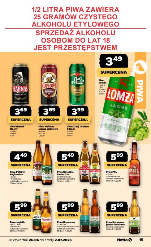 Netto - gazetka promocyjna Gazetka Spożywcza od czwartku 26.06 do środy 02.07 - strona 15