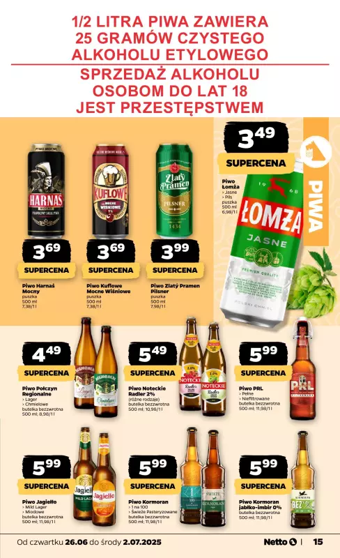Netto - gazetka promocyjna Gazetka Spożywcza od czwartku 26.06 do środy 02.07 - strona 15