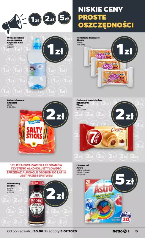 Netto - gazetka promocyjna Gazetka Spożywcza od poniedziałku 30.06 do soboty 05.07 - strona 5
