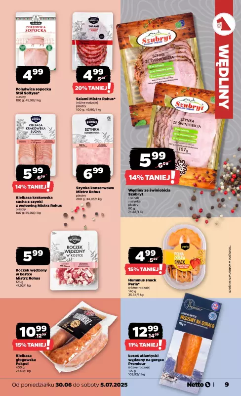Netto - gazetka promocyjna Gazetka Spożywcza od poniedziałku 30.06 do soboty 05.07 - strona 9