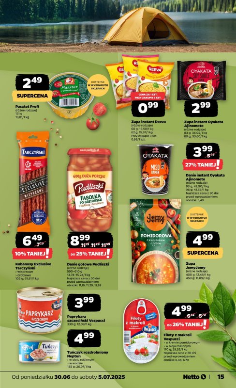 Netto - gazetka promocyjna Gazetka Spożywcza od poniedziałku 30.06 do soboty 05.07 - strona 15