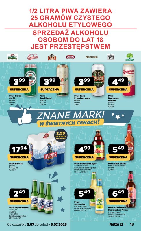 Netto - gazetka promocyjna Gazetka Spożywcza od czwartku 03.07 do soboty 05.07 - strona 13