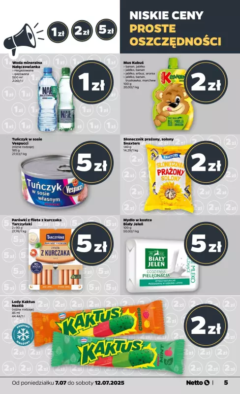 Netto - gazetka promocyjna Gazetka Spożywcza od poniedziałku 07.07 do soboty 12.07 - strona 5
