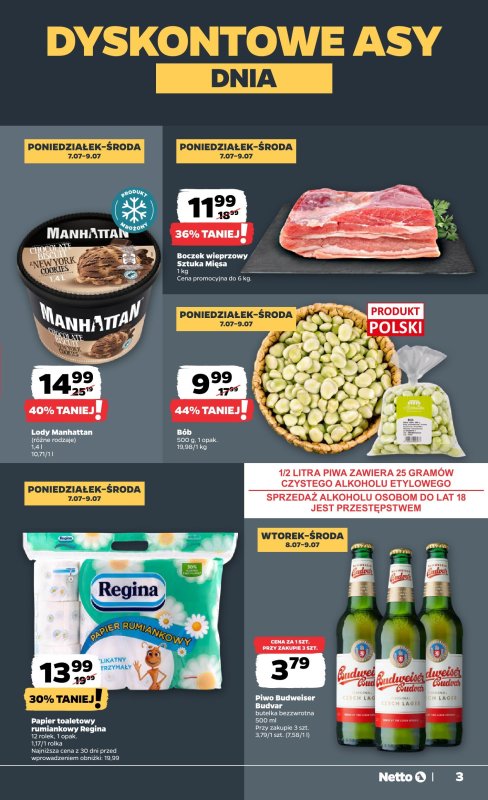 Netto - gazetka promocyjna Gazetka Spożywcza od poniedziałku 07.07 do soboty 12.07 - strona 3