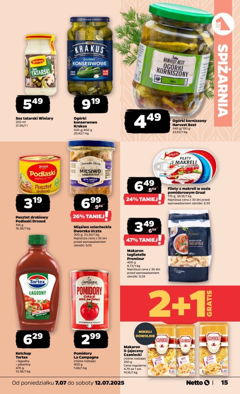Netto - gazetka promocyjna Gazetka Spożywcza od poniedziałku 07.07 do soboty 12.07 - strona 15