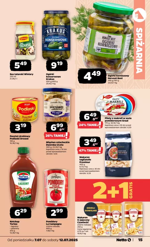 Netto - gazetka promocyjna Gazetka Spożywcza od poniedziałku 07.07 do soboty 12.07 - strona 15