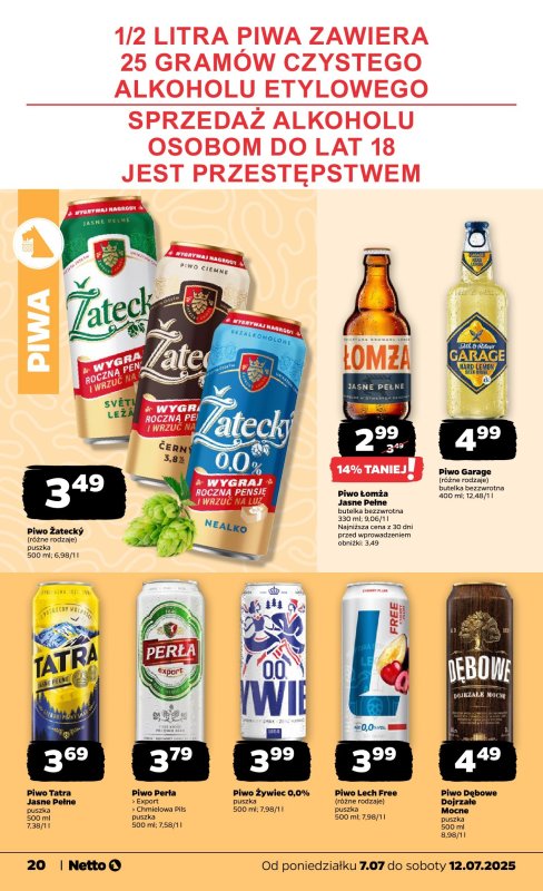 Netto - gazetka promocyjna Gazetka Spożywcza od poniedziałku 07.07 do soboty 12.07 - strona 20