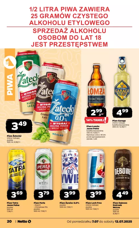 Netto - gazetka promocyjna Gazetka Spożywcza od poniedziałku 07.07 do soboty 12.07 - strona 20