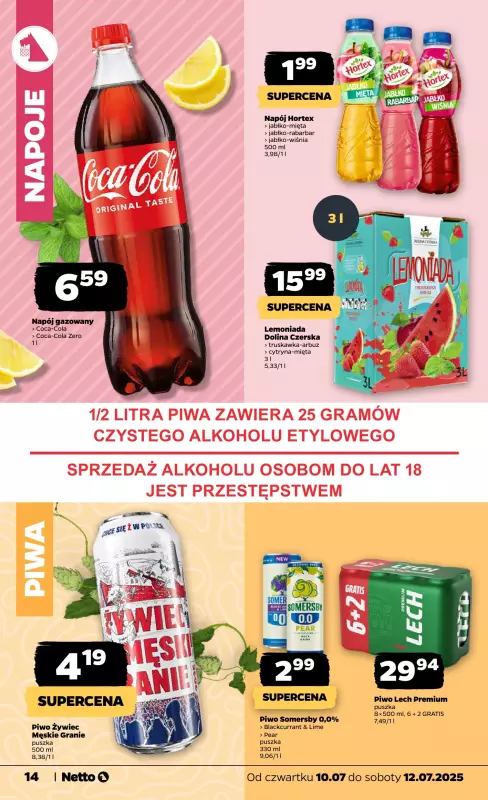 Netto - gazetka promocyjna Gazetka Spożywcza od czwartku 10.07 do soboty 12.07 - strona 14