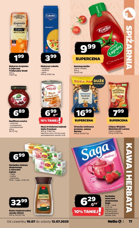 Netto - gazetka promocyjna Gazetka Spożywcza od czwartku 10.07 do soboty 12.07 - strona 11