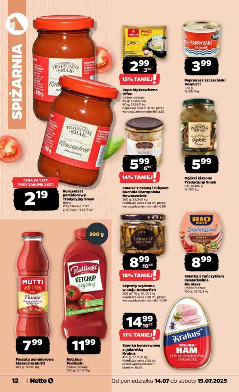 Netto - gazetka promocyjna Gazetka Spożywcza od poniedziałku 14.07 do soboty 19.07 - strona 12