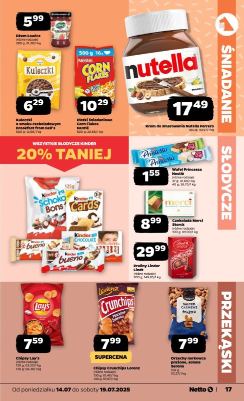 Netto - gazetka promocyjna Gazetka Spożywcza od poniedziałku 14.07 do soboty 19.07 - strona 17