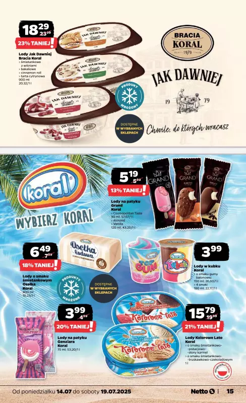 Netto - gazetka promocyjna Gazetka Spożywcza od poniedziałku 14.07 do soboty 19.07 - strona 15