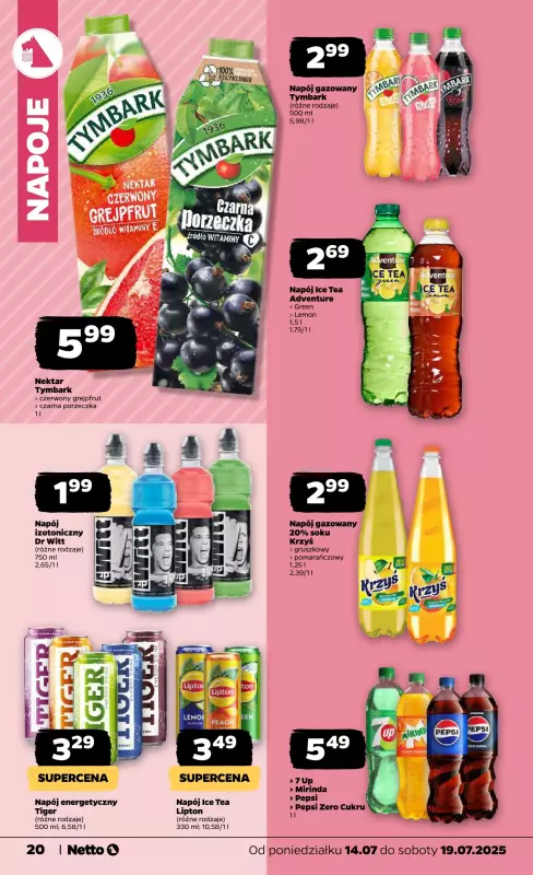 Netto - gazetka promocyjna Gazetka Spożywcza od poniedziałku 14.07 do soboty 19.07 - strona 20