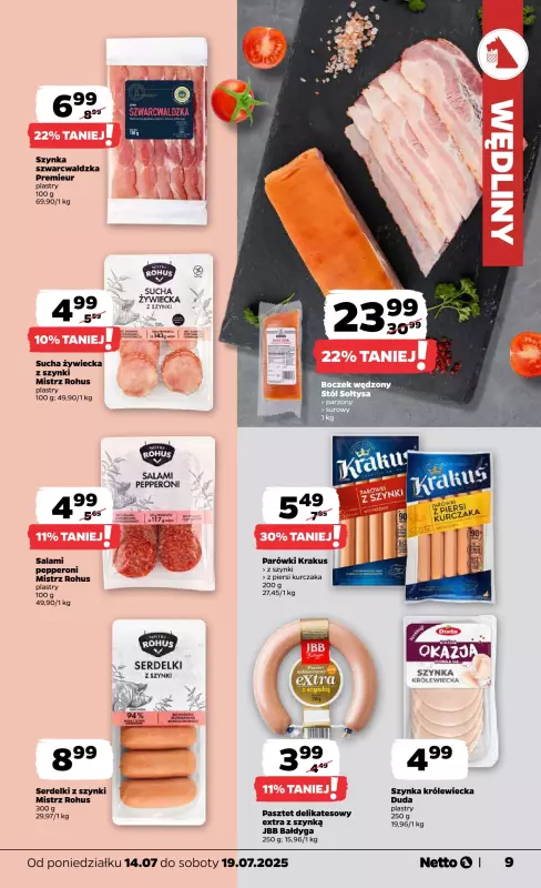 Netto - gazetka promocyjna Gazetka Spożywcza od poniedziałku 14.07 do soboty 19.07 - strona 9