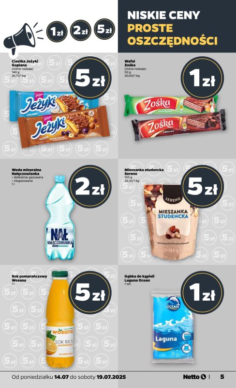 Netto - gazetka promocyjna Gazetka Spożywcza od poniedziałku 14.07 do soboty 19.07 - strona 5