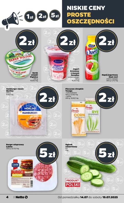 Netto - gazetka promocyjna Gazetka Spożywcza od poniedziałku 14.07 do soboty 19.07 - strona 4