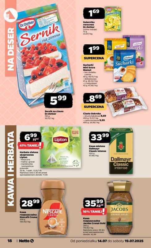 Netto - gazetka promocyjna Gazetka Spożywcza od poniedziałku 14.07 do soboty 19.07 - strona 18
