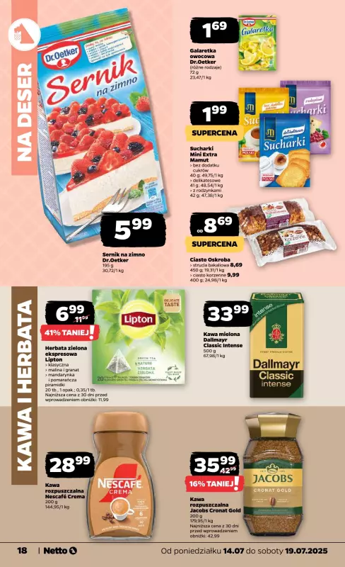 Netto - gazetka promocyjna Gazetka Spożywcza od poniedziałku 14.07 do soboty 19.07 - strona 18