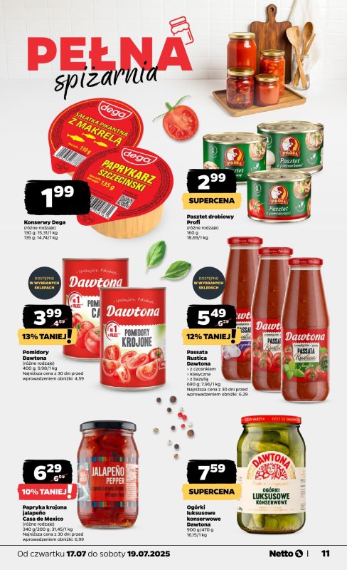 Netto - gazetka promocyjna Gazetka Spożywcza od czwartku 17.07 do soboty 19.07 - strona 11
