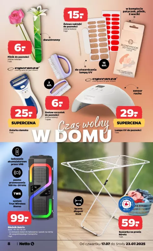 Netto - gazetka promocyjna Gazetka Non Food od czwartku 17.07 do środy 23.07 - strona 8