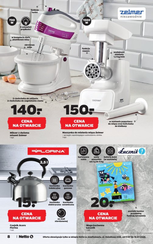 Netto - gazetka promocyjna Józefosław, ul Osiedlowa 43M, Wielkie Otwarcie już w czwartek 17.07! od czwartku 17.07 do soboty 19.07 - strona 8