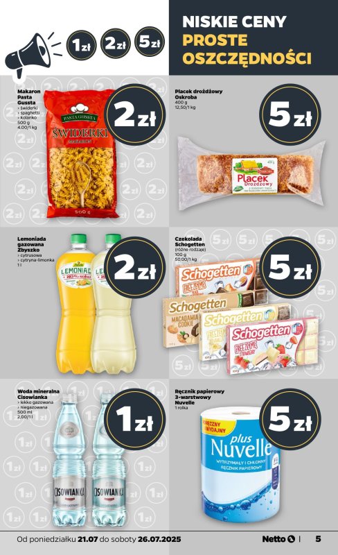 Netto - gazetka promocyjna Gazetka Spożywcza od poniedziałku 21.07 do soboty 26.07 - strona 5