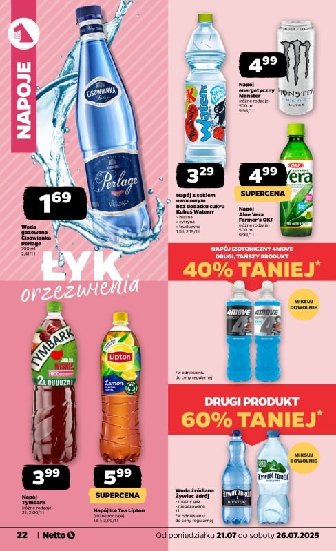 Netto - gazetka promocyjna Gazetka Spożywcza od poniedziałku 21.07 do soboty 26.07 - strona 22