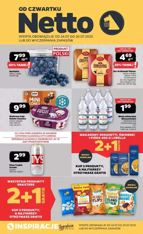 Netto - gazetka promocyjna Gazetka Spożywcza od czwartku 24.07 do soboty 26.07