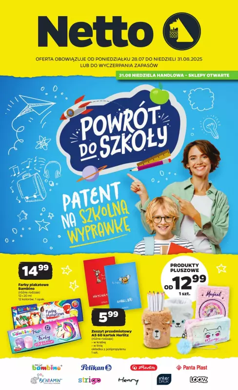 Netto - gazetka promocyjna Katalog Powrót do szkoły od poniedziałku 28.07 do niedzieli 31.08