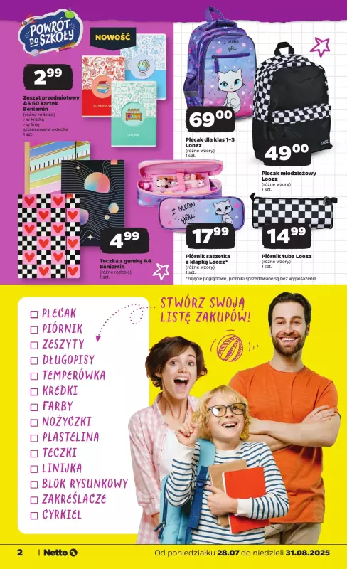 Netto - gazetka promocyjna Katalog Powrót do szkoły od poniedziałku 28.07 do niedzieli 31.08 - strona 2