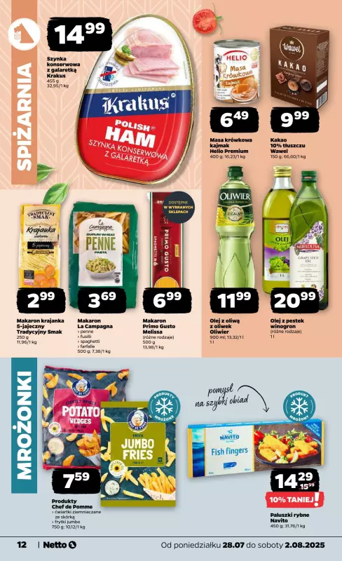 Netto - gazetka promocyjna Gazetka Spożywcza od poniedziałku 28.07 do soboty 02.08 - strona 12