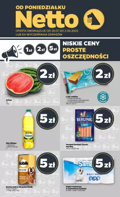 Netto - gazetka promocyjna Gazetka Spożywcza od poniedziałku 28.07 do soboty 02.08