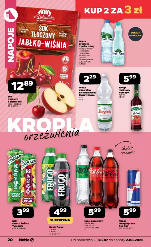 Netto - gazetka promocyjna Gazetka Spożywcza od poniedziałku 28.07 do soboty 02.08 - strona 20