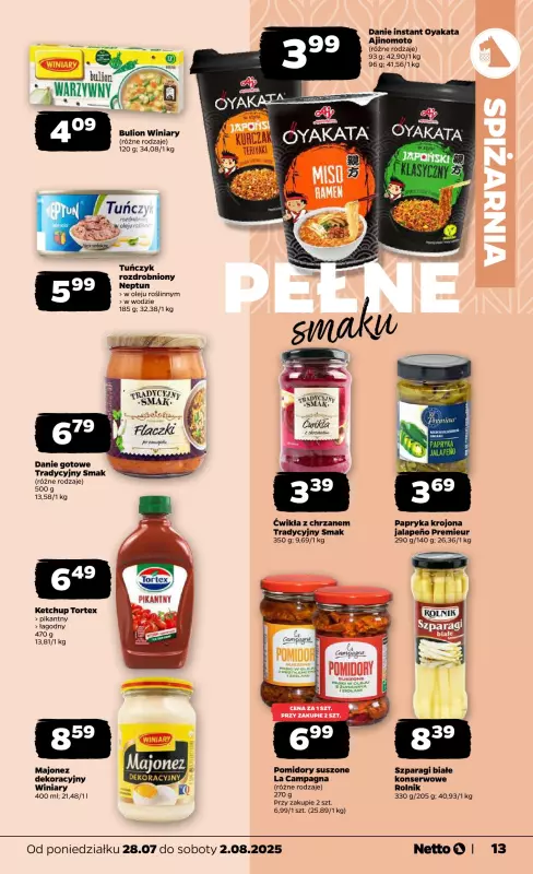 Netto - gazetka promocyjna Gazetka Spożywcza od poniedziałku 28.07 do soboty 02.08 - strona 13