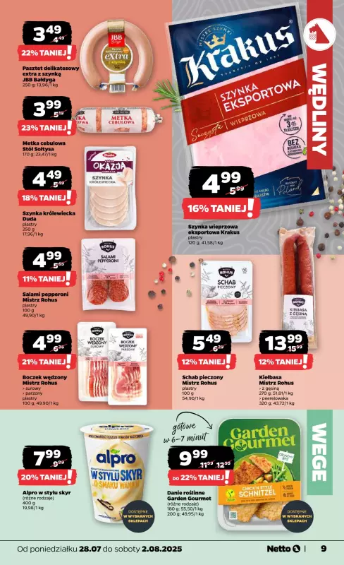 Netto - gazetka promocyjna Gazetka Spożywcza od poniedziałku 28.07 do soboty 02.08 - strona 9