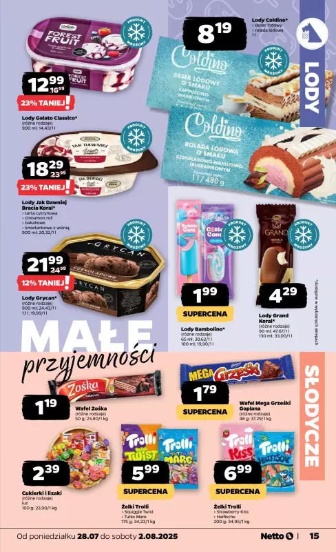 Netto - gazetka promocyjna Gazetka Spożywcza od poniedziałku 28.07 do soboty 02.08 - strona 15