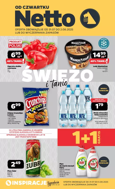 Netto - gazetka promocyjna Gazetka Spożywcza od czwartku 31.07 do soboty 02.08