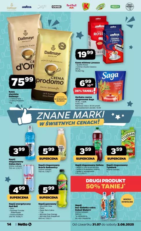 Netto - gazetka promocyjna Gazetka Spożywcza od czwartku 31.07 do soboty 02.08 - strona 14